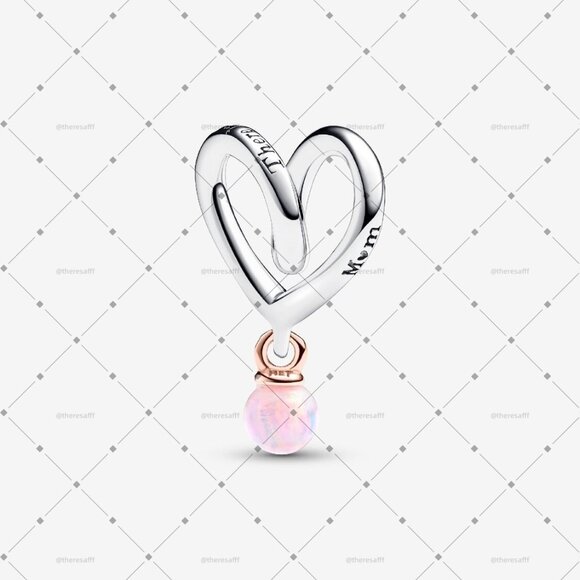Pandora Two-tone Wrapped Heart Charm - Picture 1 of 3
